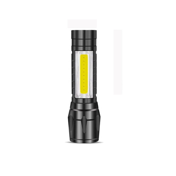 SHNEYU 7099 LED+COB 3Modes Zoomable USB Rechargeable Mini LED Tactical Flashlight Outdoor Waterproof Multifunctional Flashlight