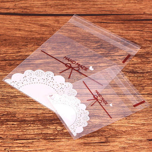 100Pcs Plastic Self Sealing Bag Wedding Birthday Cookie Candy Gift Packing Bags