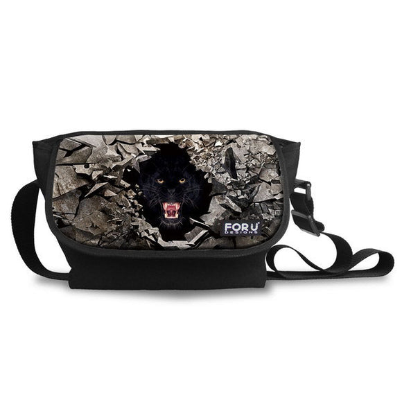 Men Outdoor Canvas Cotton cloth Animals Big Shoulder Crossbody Bag