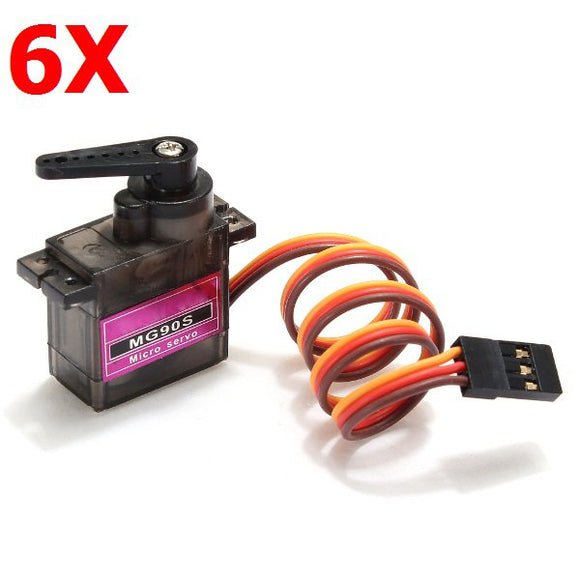 6X MG90S Metal Gear RC Micro Servo for ZOHD Volantex Airplane RC Helicopter Car Boat Model