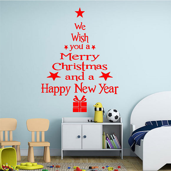 Removable Merry Christmas Tree Wall Window Sticker Home Party Decoration