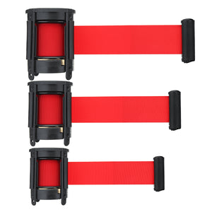 2/3/5m Retractable Stanchion Belt Crowd Queue Control Barrier Mounted Accessory Red