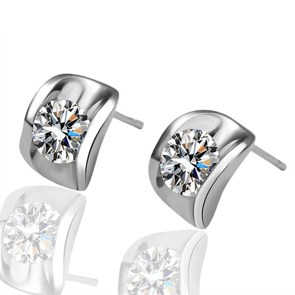 JASSY Inlay Delicate Shine Zircon Ear Stud Elegant Anallergic Accessories for Women