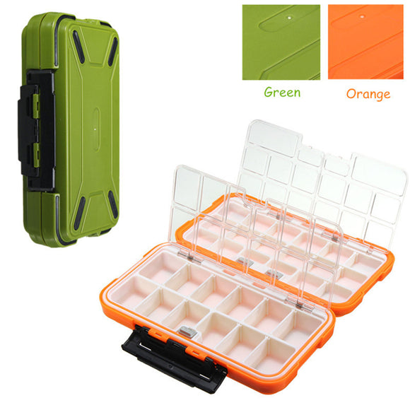 19x10x4.5cm Waterproof Fishing Tackle Storage Boxes Green Orange