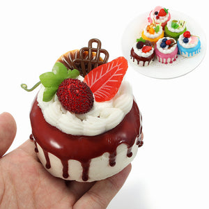 Squishy Cream Fruit Cake 7cm Sweet Soft Slow Rising Fridge Magnet Decor Collection Gift Toy