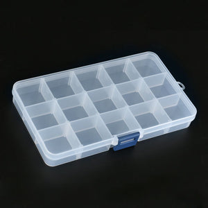 15 Grid Adjustable Electronic Components Project Storage Assortment Box Bead Organizer Jewelry Box Plastic Storage Case