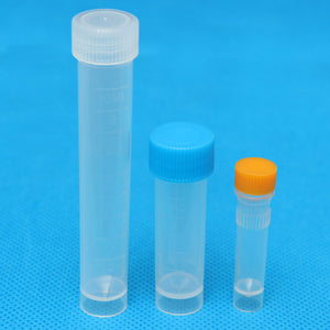 10pcs Graduated Plastic Cryovial Cryogenic Vial Test Tube Self Standing With Cap 1.5/5/10mL