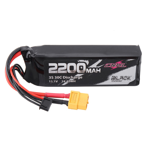 CNHL BLACK SERIES 2200mAh 3S 30C 11.1V Lipo Battery 24.42WH XT60 Plug for RC Drone FPV Racing