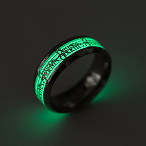 Luminous Titanium Steel Finger Ring Punk Personality Ring for Men