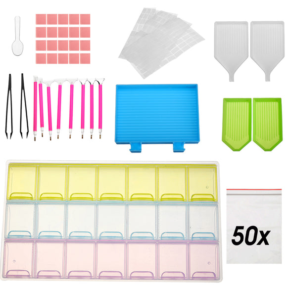 90 Pieces Diamond Painting Tools Diamond Embroidery Box 5D Diamond Accessories DIY Art Craft Diamond Stylus Tools Kit