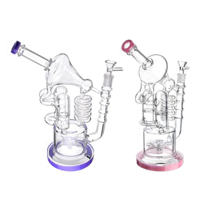 2 Colors Cycle Bending Tall Rig Dabs Shisha-H ookah S moking Glass Water Pipe S moking C igarette Holder Pipe 32cm