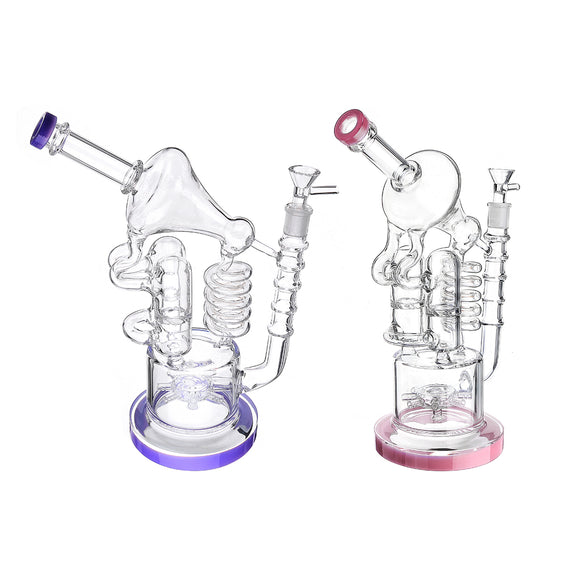 2 Colors Cycle Bending Tall Rig Dabs Shisha-H ookah S moking Glass Water Pipe S moking C igarette Holder Pipe 32cm