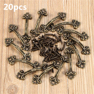 20pcs 4.8x1.5cm Cabinet Handles Knobs Bronze Charm Connectors With Screws