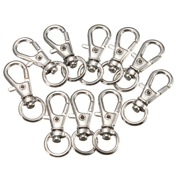 10Pcs 30x10mm Silver Copper Plated  Lobster Clasp Keychain Snap Hook Lobster Clasps Hooks