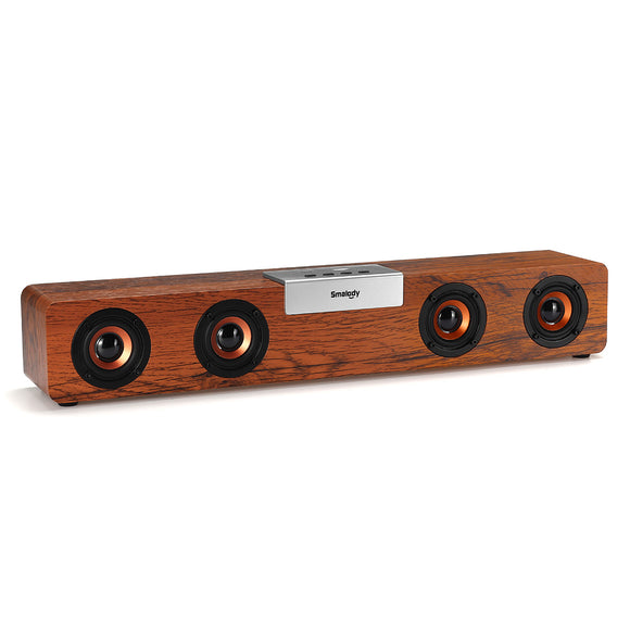 Smalody SL90 20W TWS Portable Wooden bluetooth 5.0 Speaker Soundbar Bass Music Box Support FM