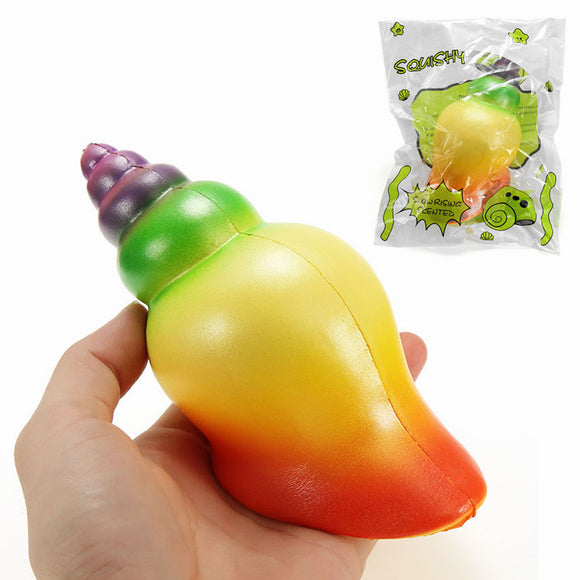 Squishy Rainbow Conch 14cm Slow Rising With Packaging Collection Gift Decor Soft Squeeze Toy