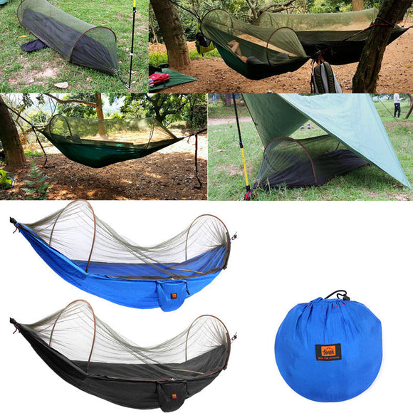 Outdoor Portable Camping Parachute Hammock Hanging Swing Bed With Mosquito Net