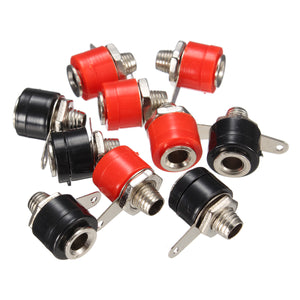 10Pcs/Lot 4mm Banana Socket Jack for Banana Plug Terminal Connector 5Pcs Black and 5Pcs Red