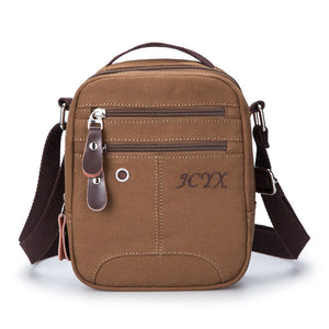 Men Coffee Canvas Shoulder Bag Casual Outdoor Messenger