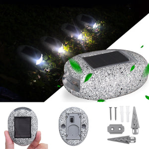 Solar Powered Buried Stone Under Ground Lamp Waterproof Home Garden  Light