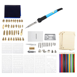 94Pcs 60W Electric Solder Iron Kit Wood Burning Pen Pyrography Craft Tool