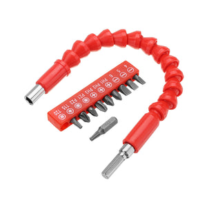 Drillpro 300mm Flexible Shaft with 10pcs Screwdriver Bit and Extension Rod for Electronic Drill