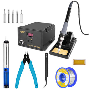 Handskit 220V 65W Digital Soldering Station BGA Rework Solder Station with Soldering Iron Soldering Stand 5 Tips Soldering Tool