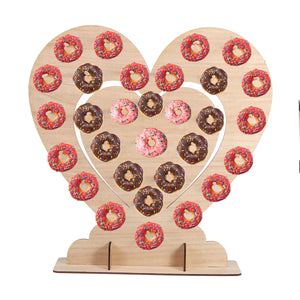 60x60x2cm MDF Heart Shape Candy Donut Wall Stand Holds Wedding Table Decorations