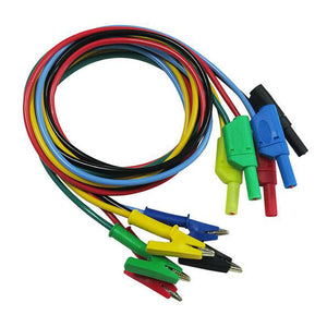 P1018A 5Pcs 1M 4mm Silicone Banana Plug to Crocodile Alligator Clip Multimeter Test Probe Lead