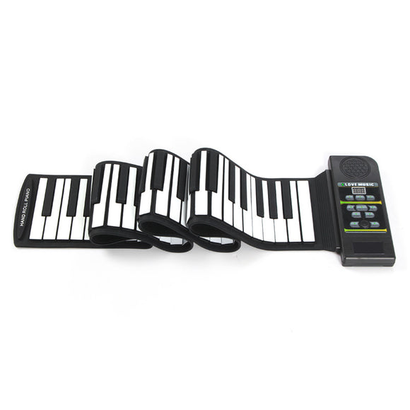 88 Key Roll Up Digital Tone Electronic Soft Keyboard Piano MIDI Sustain Pedal