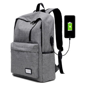 Men Fashion Multi-function Mochila School Bag with External USB Charging Port