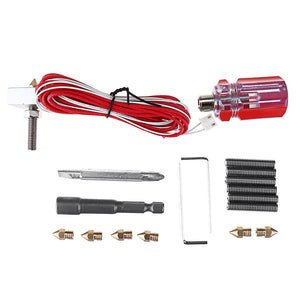 18-in-1 Extruder Tool Kit With 6x 0.4mm Nozzle + Thoart with PTFE Tube For 3D Printer