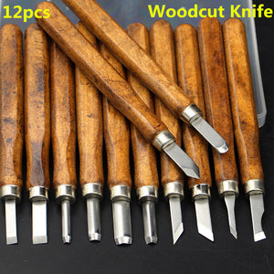 12pcs Multifunction Chisel Handmade Woodcut Knife