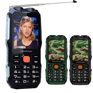 MAFAM D2016 2.8 inch 3000mAh Magical Voice Military Antenna Analog TV Dual Flashlight feature Phone