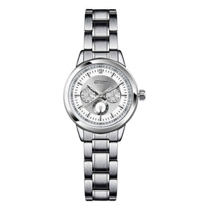 SINOBI 9285 Elegant  Women Wrist Watch Silver Case Stainless Steel Strap Quartz Watches