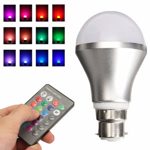 Dimmable RGB Color Changing 4W B22 LED Light Bulb Bayonet with IR Remote Controller