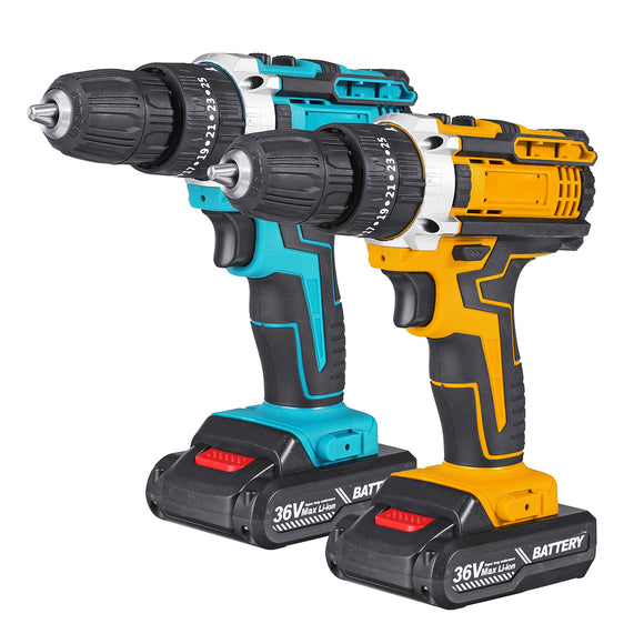 20000mah 36V Cordless Electric Screwdriver Dill High Power Multi-function Screw Dirver Lithium-Ion 2xBatteries 25 Torque Powerful Tool