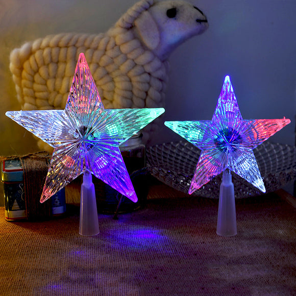 Christmas Tree Topper Star LED Light Colorful Lamp Christmas Tree Ornaments Party Home Decoration