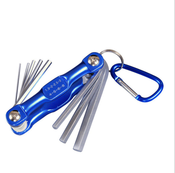 Folding Hex Wrench Metal Metric Allen Wrench set Hexagonal Screwdriver Hex Key Wrenches Allen Keys Hand Tool Portable set with