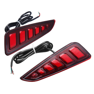 Pair LED Rear Bumper Reflector Driving Brake Lights Daytime Running Lamps for Toyota C-HR 2016-2018