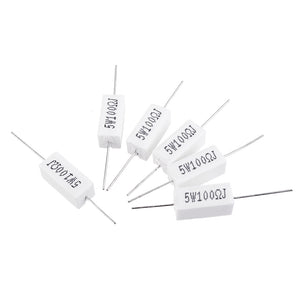 50pcs 5W 100 ohm 100R Ceramic Cement Resistor