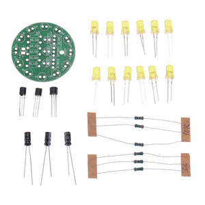 20pcs DIY Yellow LED Round Flash Electronic Production Kit Component Soldering Training Practice Board