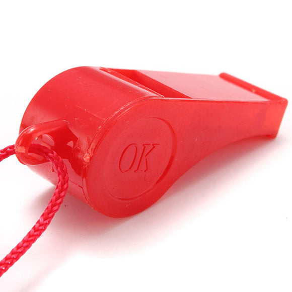 20 PCS Plastic Whistle With Hang Rope Emergency Survival Sports Many Colors