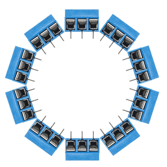 10pcs 5mm KF-301 3 Pin PCB Mount Block Screw Terminal NF Connector