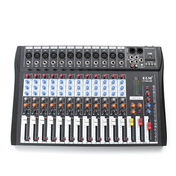 EL M CT-120S 12 Channel Professional Live Studio Audio Mixer Power USB Mixing Console