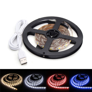 DC5V 2M Pure White Warm White Red Blue 2835 SMD Waterproof USB LED Strip Backlight for Home