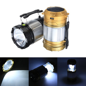 5 LED Camping Tent Lantern Solar USB Rechargeable Emergency Flashlight Torch