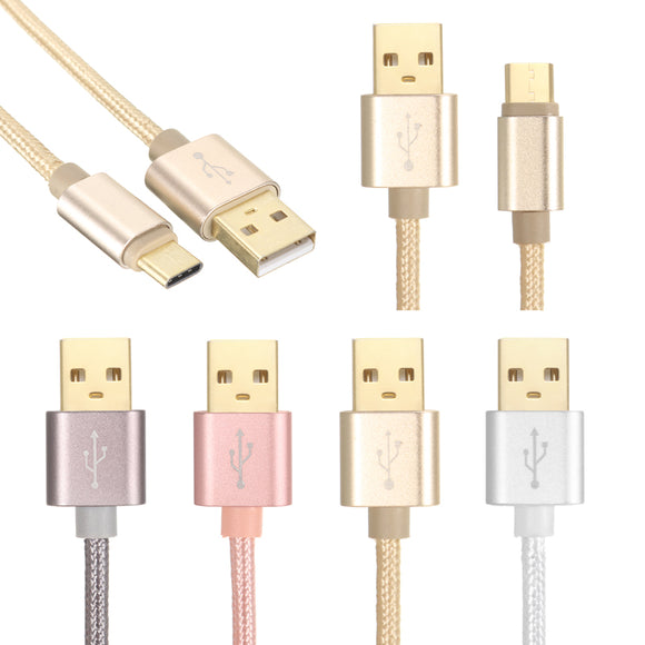 Bakeey 1M 2A Braided Data USB Type-C Chariging Cable for Samsung Xiaomi Huawei