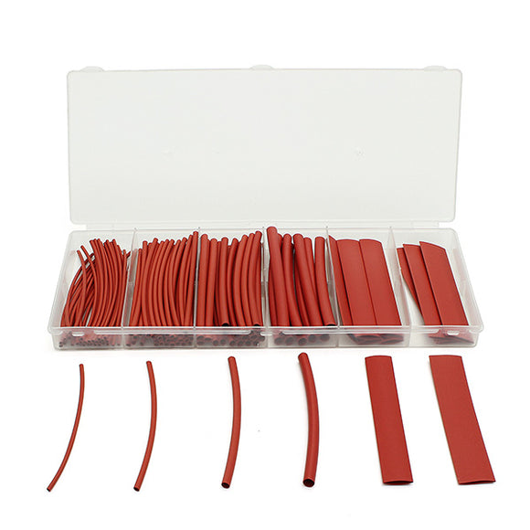 100Pcs 10cm Red Polyolefin 2:1 Halogen-Free Heat Shrink Tubing 6 Sizes