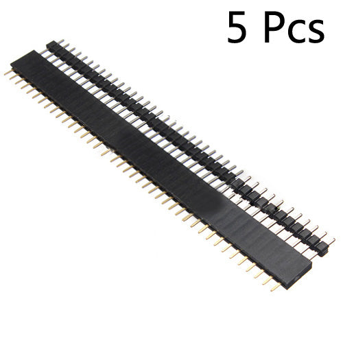 5 Pair 40 Pin 2.54mm Male Female SIL Socket Row Strip PCB Connector